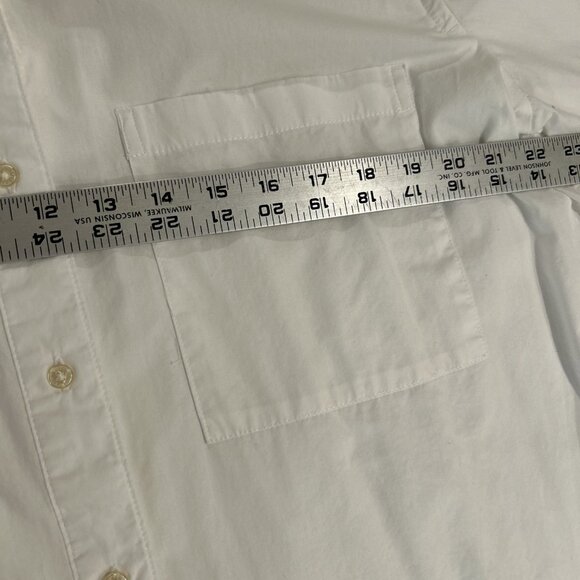 Free Assembly White Long Sleeve Button Down Shirt Relaxed Fit XL - Picture 6 of 8
